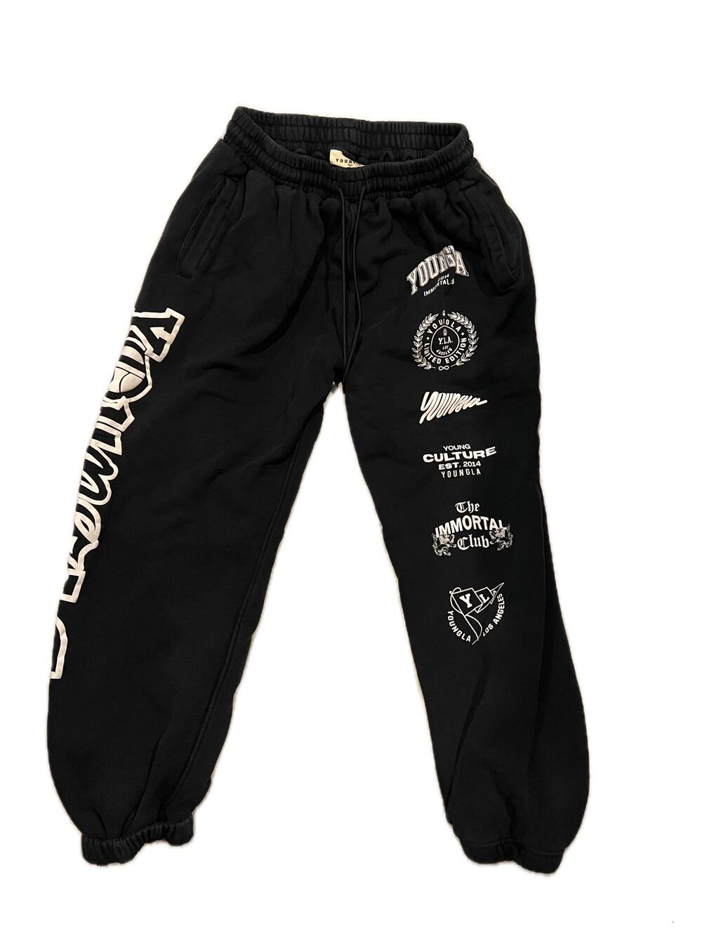 Young LA Black Sweatpants Mens Large w Young LA Logos
